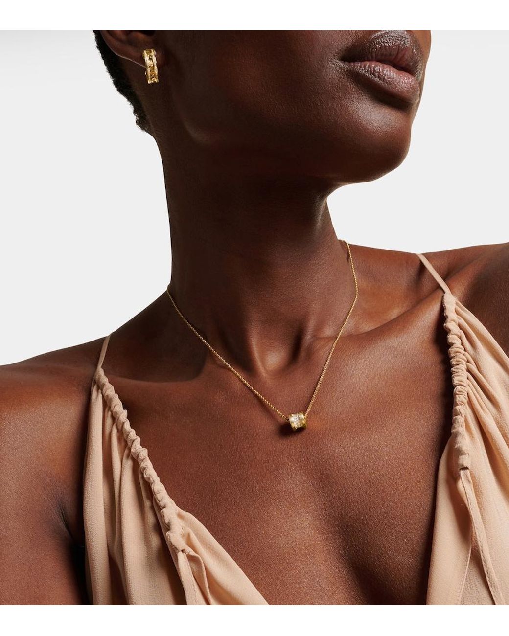 BVLGARI Metallic B.Zero1 18Kt Pendant Necklace With Diamonds