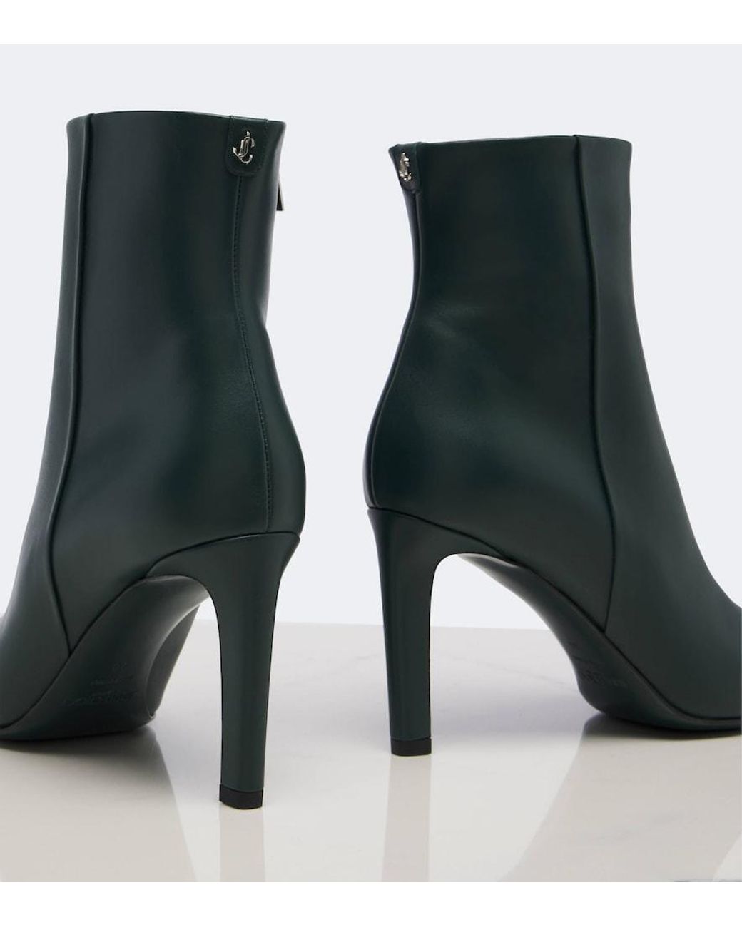 Jimmy Choo Green Frankie Leather Ankle Boots