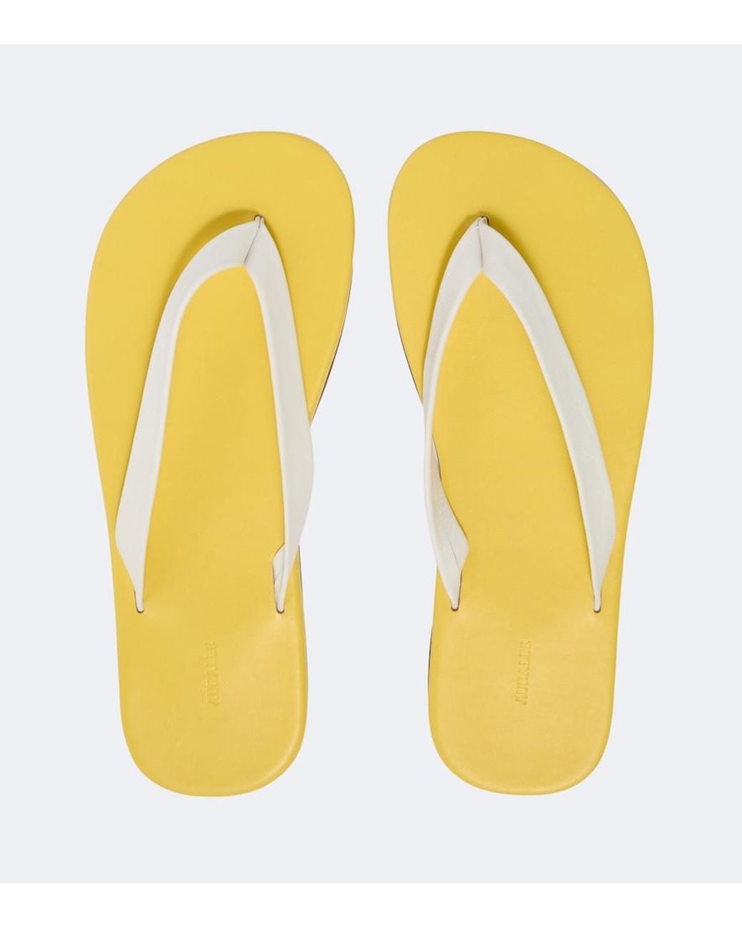 Auralee Metallic Leather Thong Sandals for men