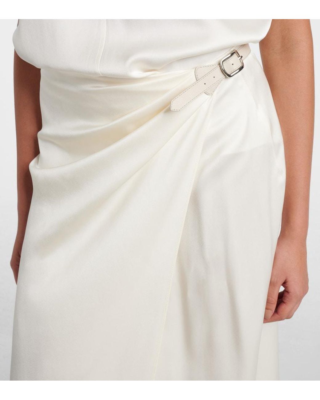 Tom Ford White Silk Satin Wrap Skirt