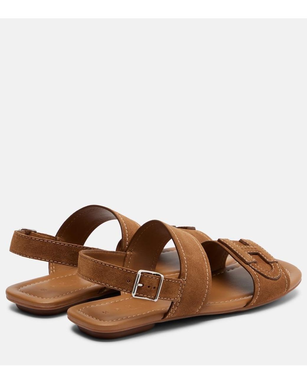 Hogan Brown H685 Suede Sandals