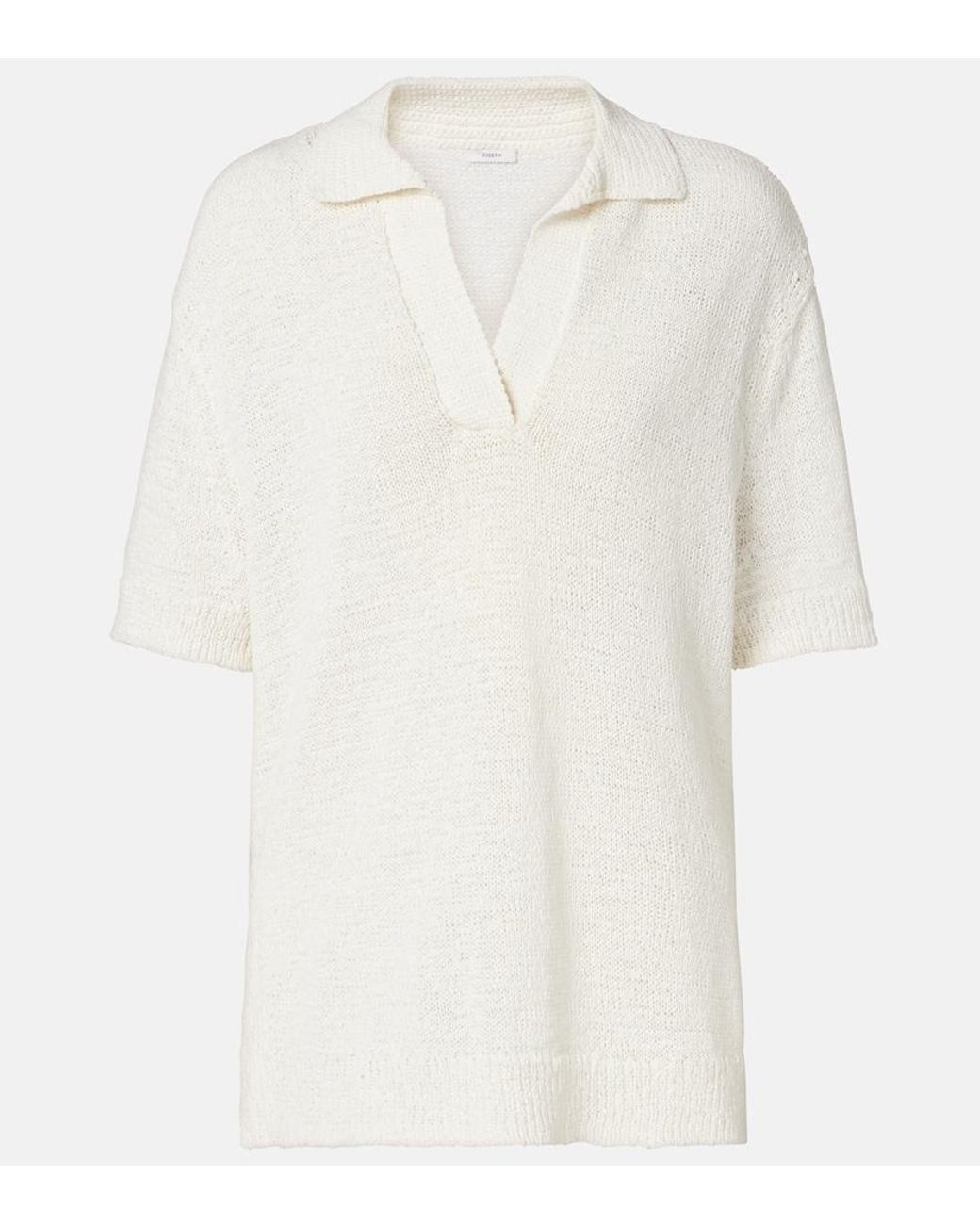 Joseph White Rian Oversized Cotton-Blend Polo Shirt