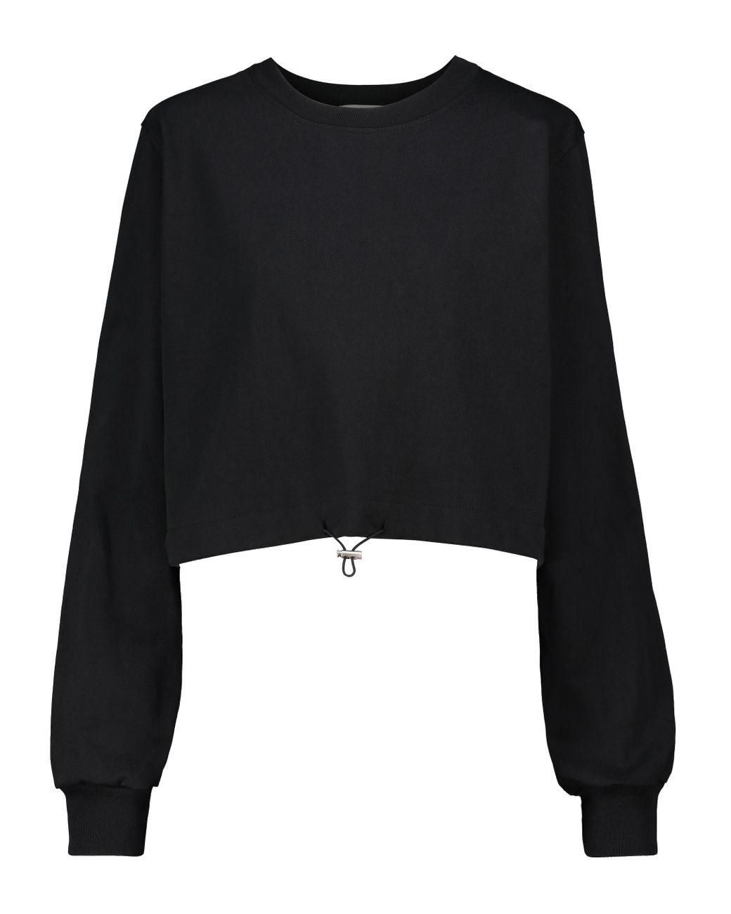 Frankie Shop Cropped Cotton Sweatshirt in Black - Lyst