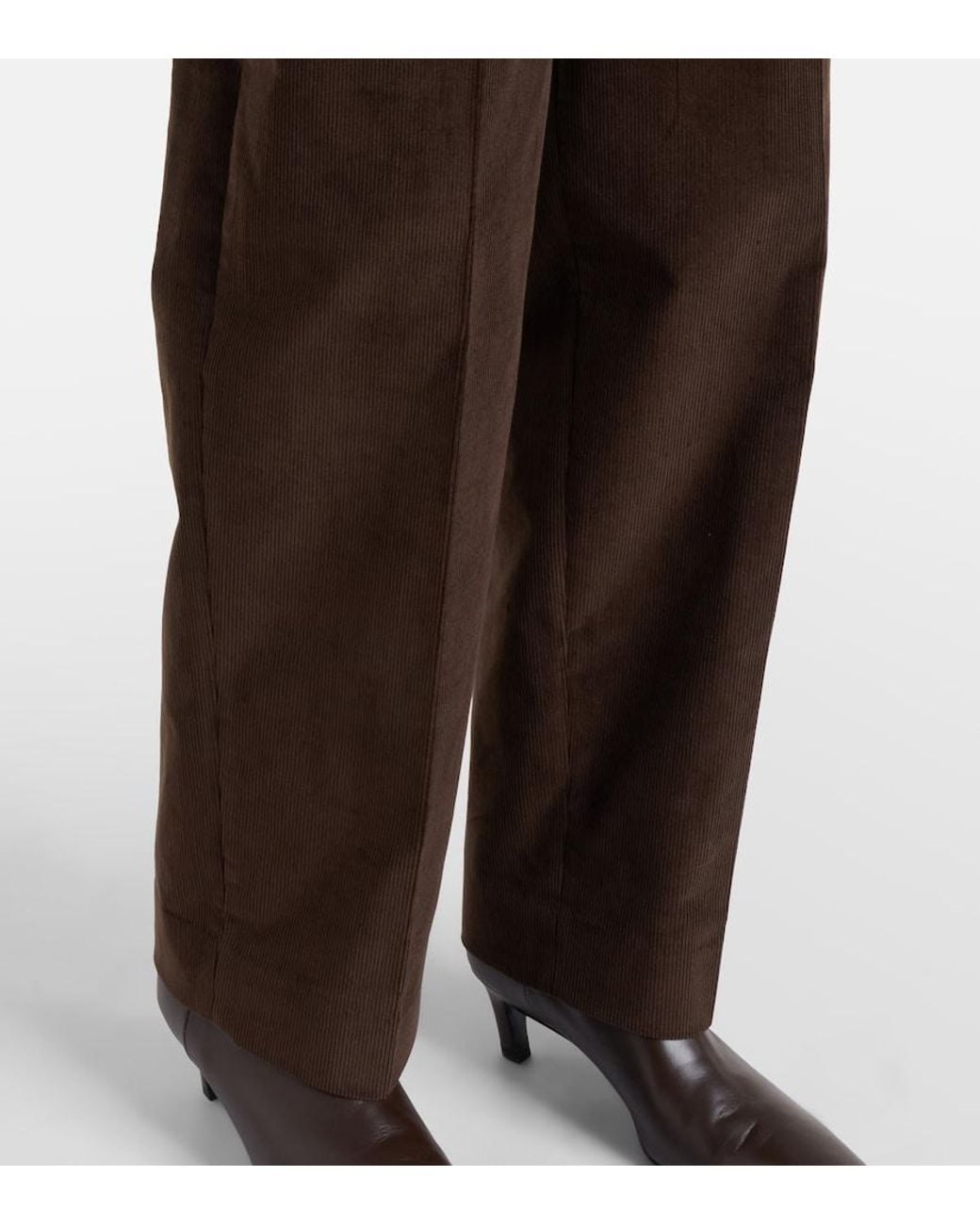 Totême Brown Cotton Corduroy Wide-Leg Pants