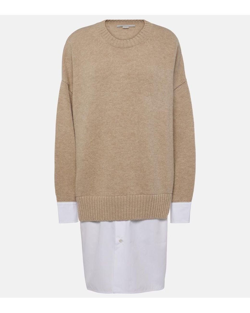 Stella McCartney Natural Layered Virgin Wool Sweater