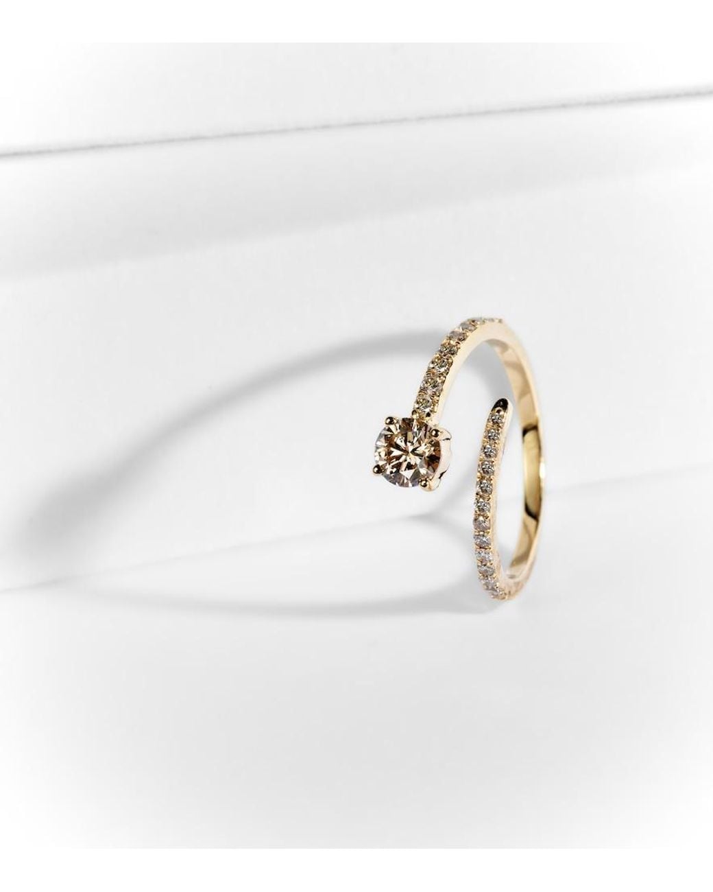 Ileana Makri Natural Grass Seed 18Kt Ring With Diamonds