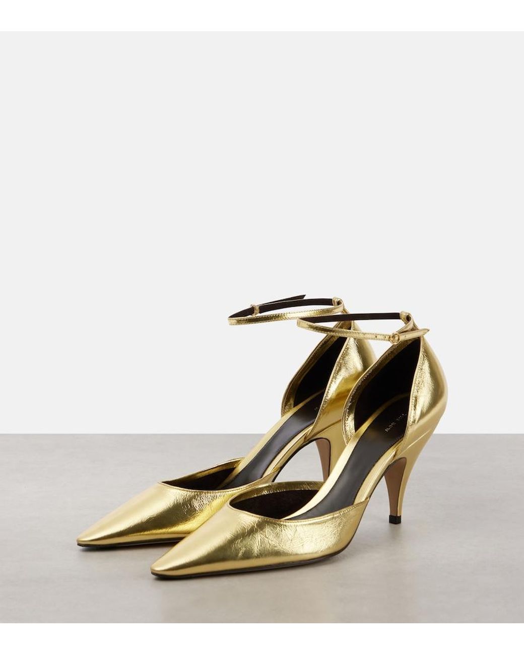 The Row Liisa Metallic Leather Pumps
