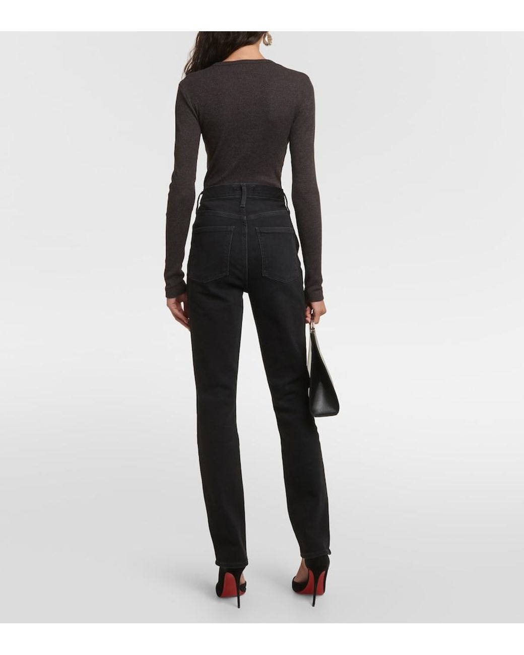 Agolde Black Freya High-Rise Slim Jeans