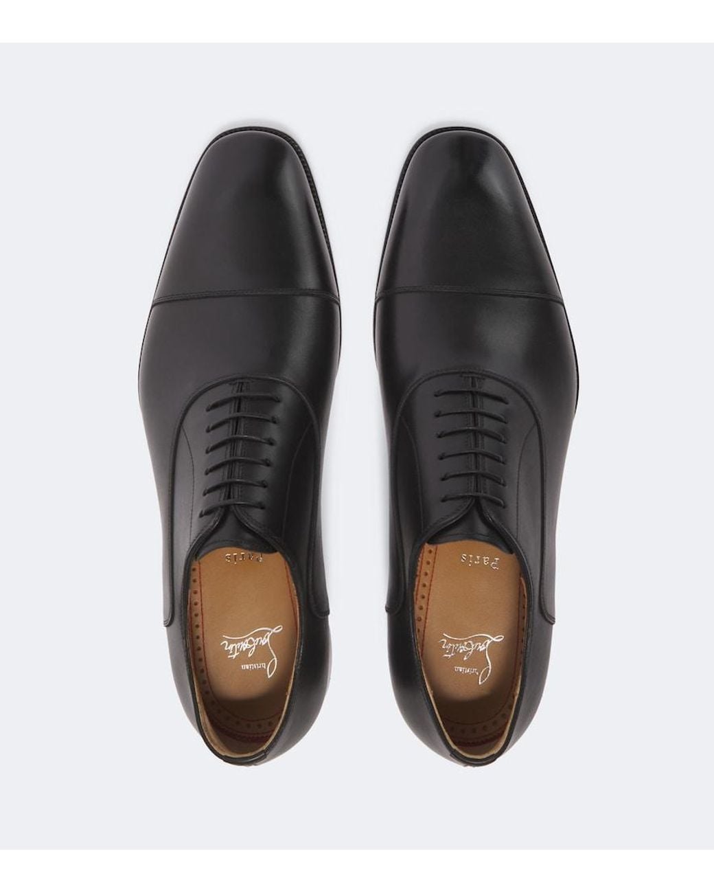 Christian Louboutin Black Greggory Leather Oxford Shoes for men