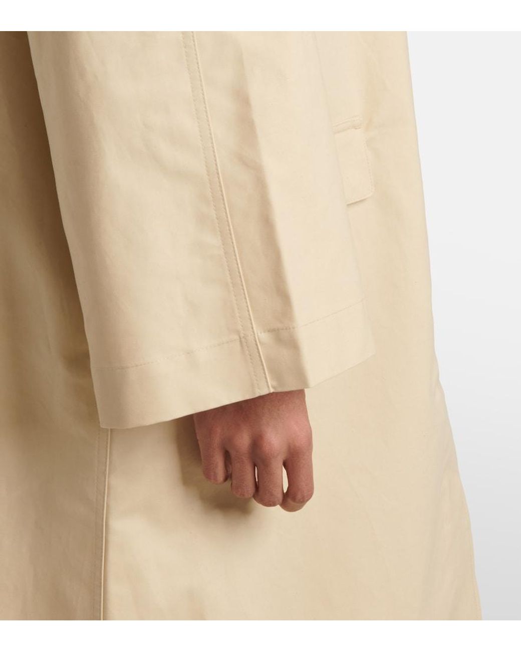 Totême Natural Corduroy-Trimmed Cotton Gabardine Coat