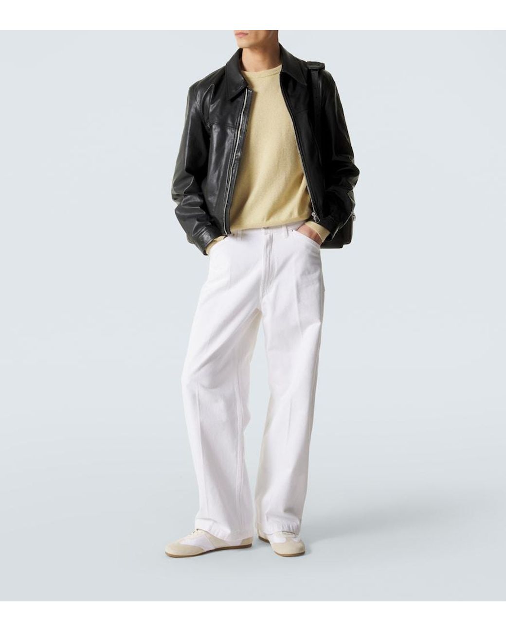 Lemaire White Wide-Leg Jeans for men