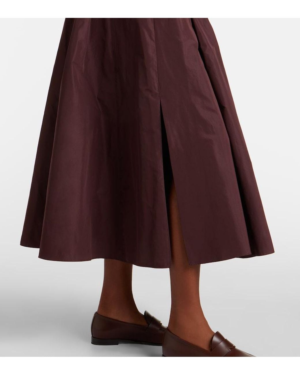 Max Mara Purple Pleated Taffeta Midi Skirt