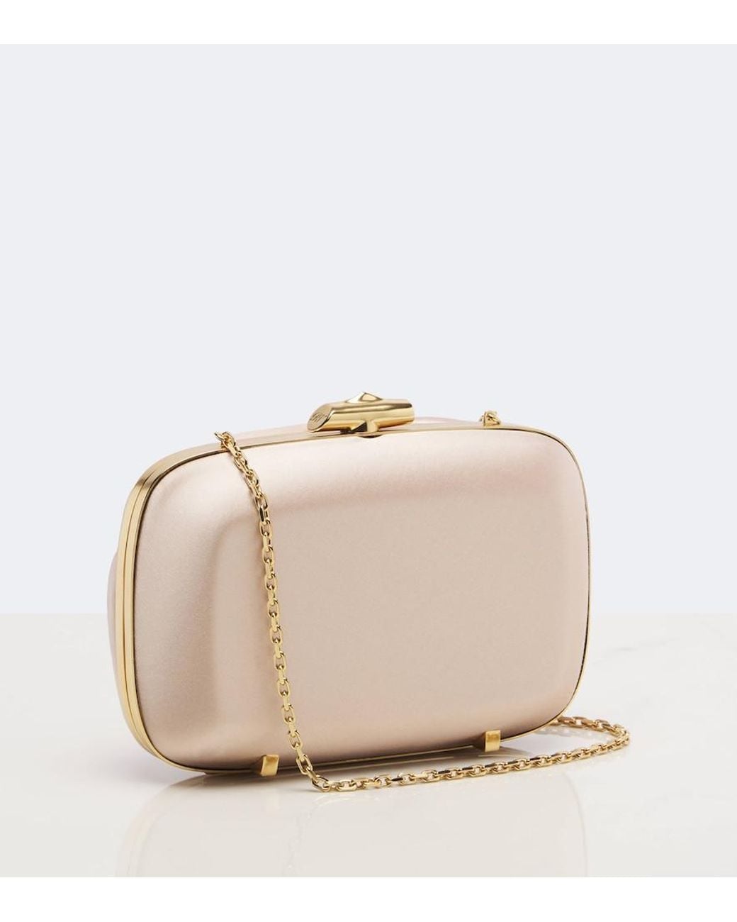 Roger Vivier Pink Rose Vivier Satin Clutch