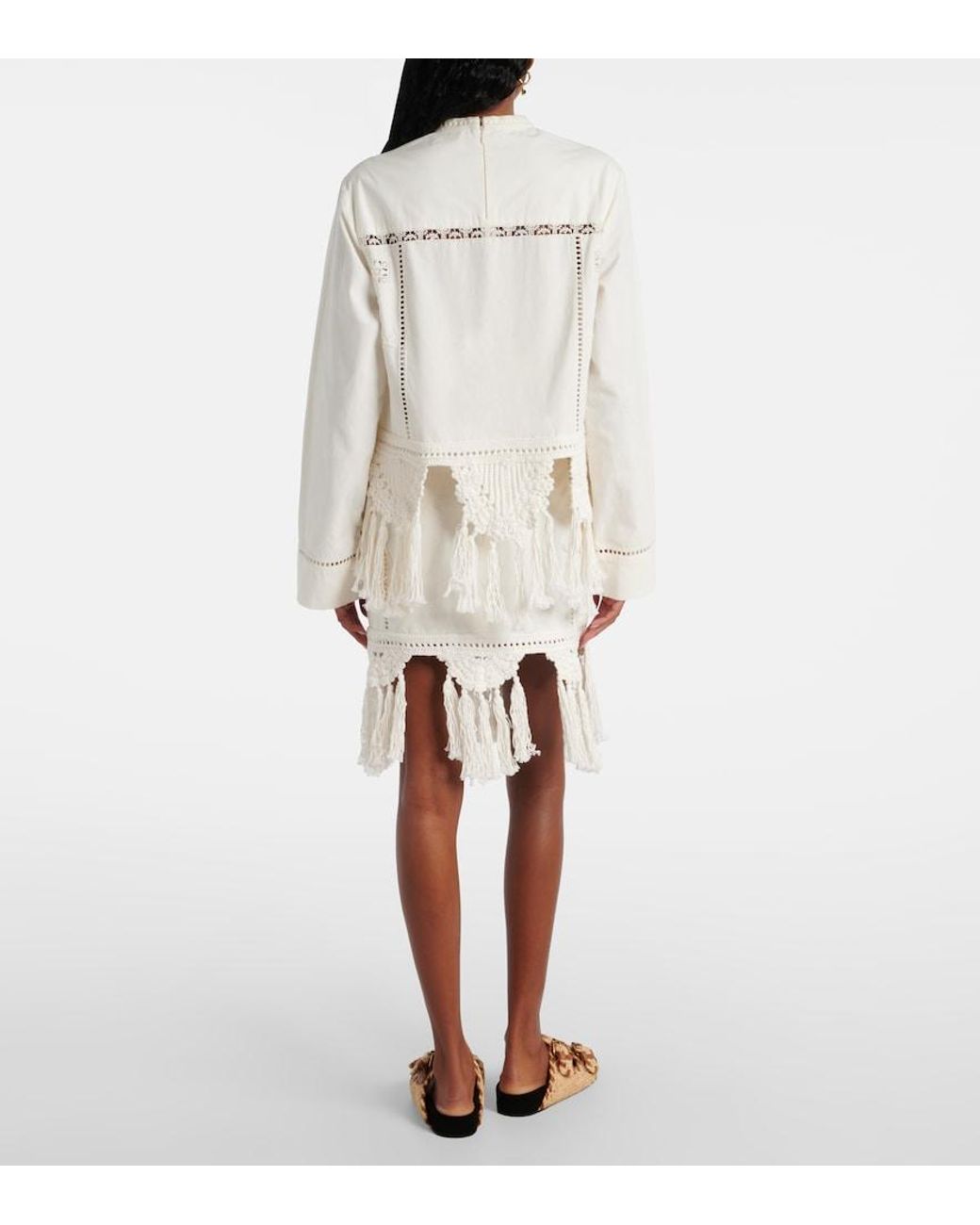 Isabel Marant White Severine Macrame Cotton Top