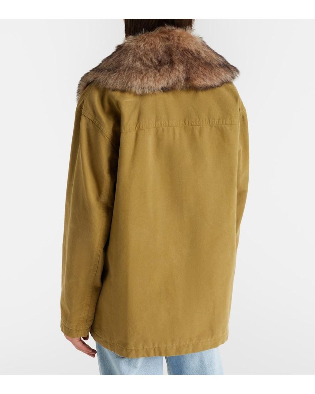 Nili Lotan Brown Ronay Shearling-Trimmed Cotton Parka