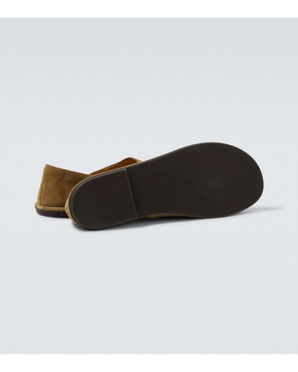 The Row Brown Canal Suede Slip-On Shoes for men