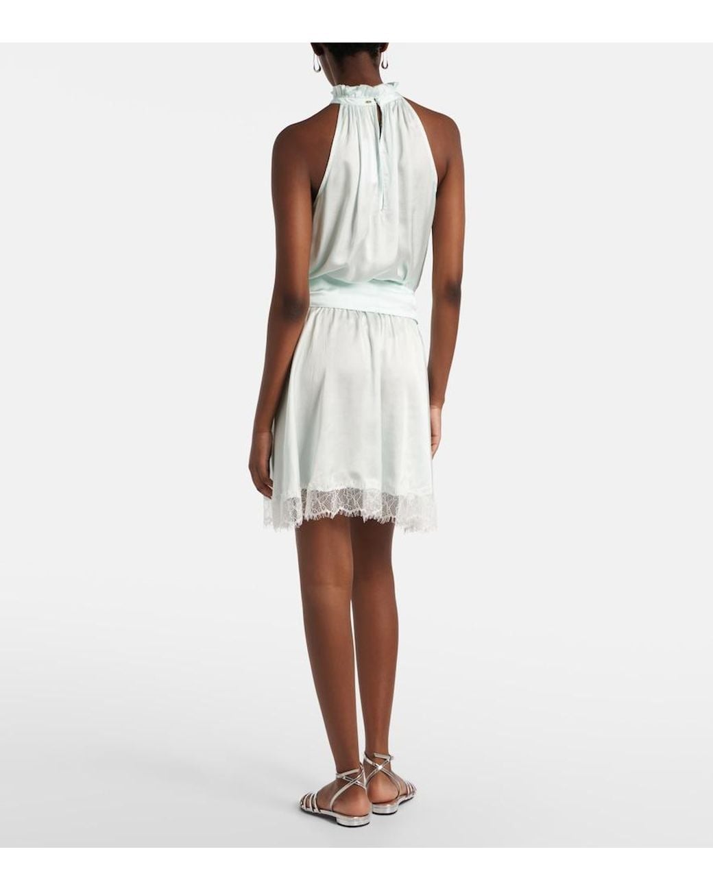 Poupette White Bianca Halterneck Minidress