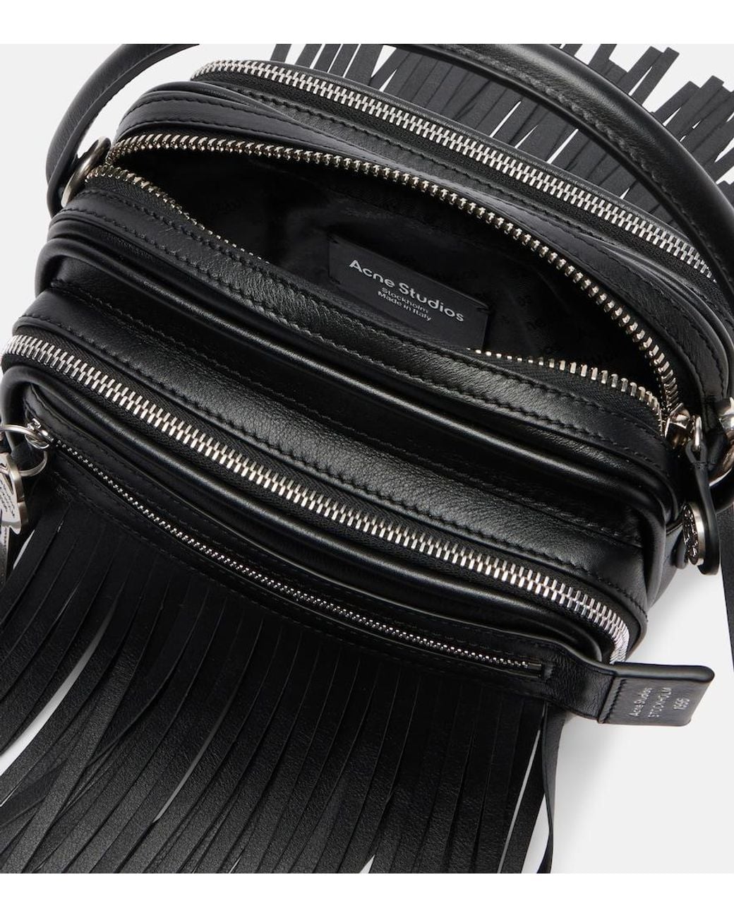 Acne Black Camero Kit Medium Leather Shoulder Bag