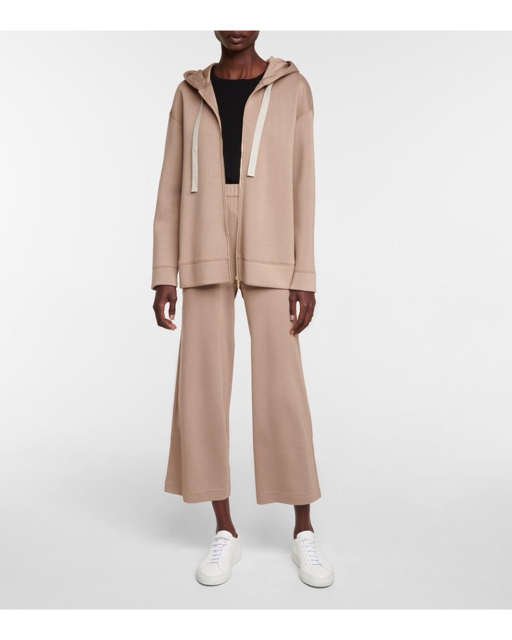 Max Mara Formica Zipped Hoodie in Natural