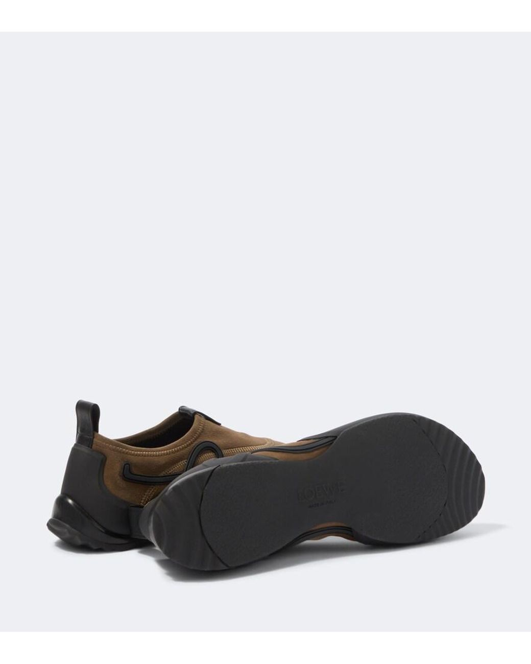 Loewe Brown Grip Aqua Suede Slip-On Shoes for men