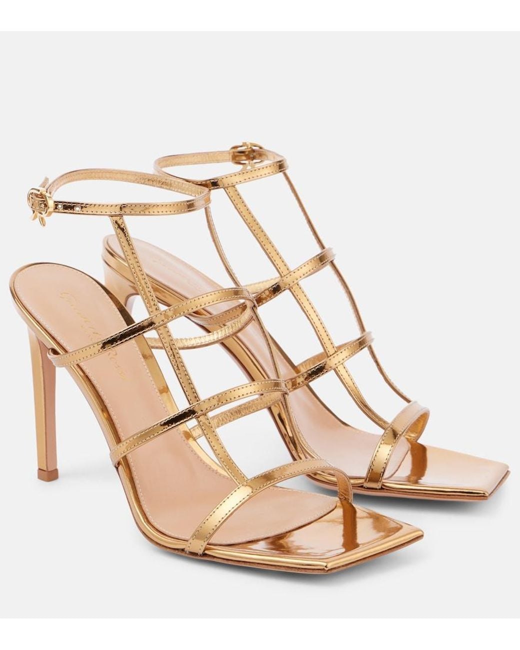 Gianvito Rossi Mondry Metallic Leather Sandals