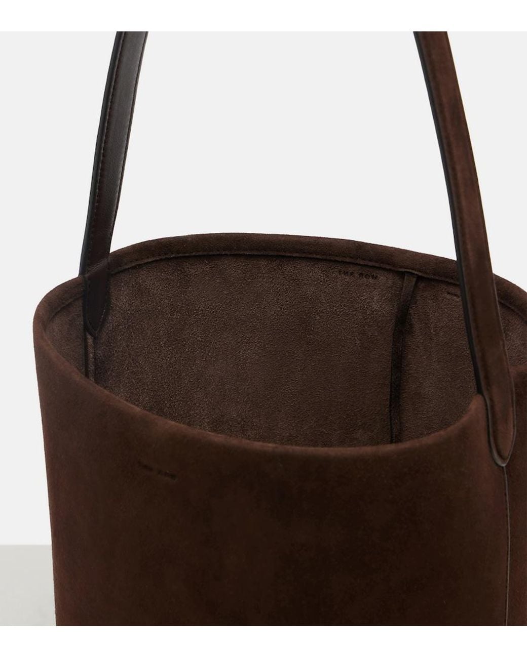 The Row Brown Tote Bag N/S Park Edge Medium Aus Veloursleder