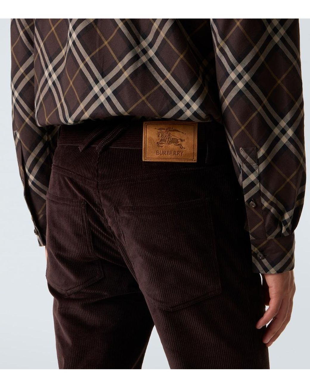 Burberry Black Cotton Corduroy Slim Pants for men