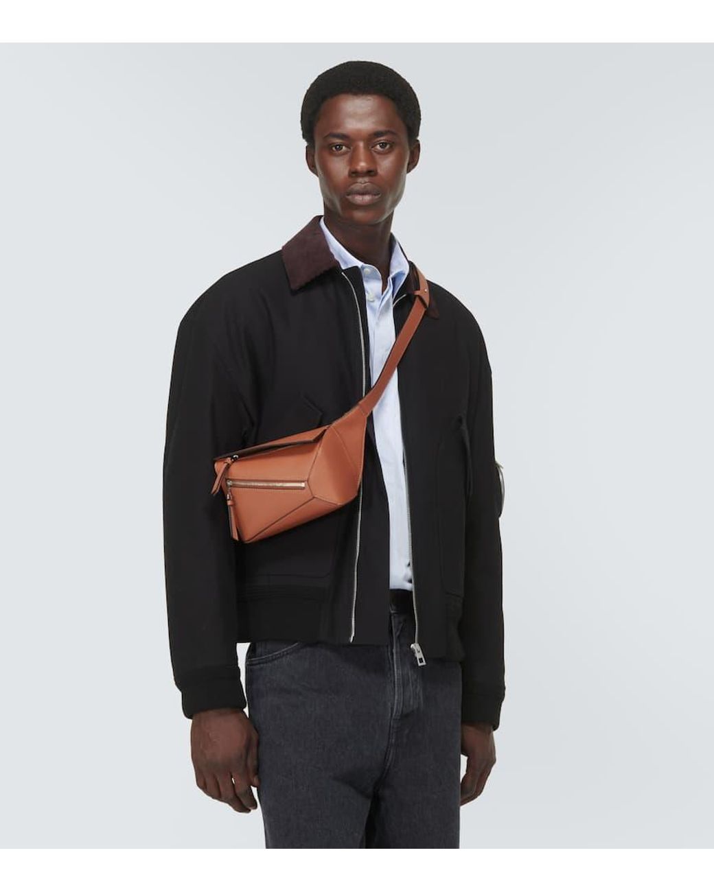 Loewe Puzzle Mini Leather Belt Bag in Brown for Men | Lyst