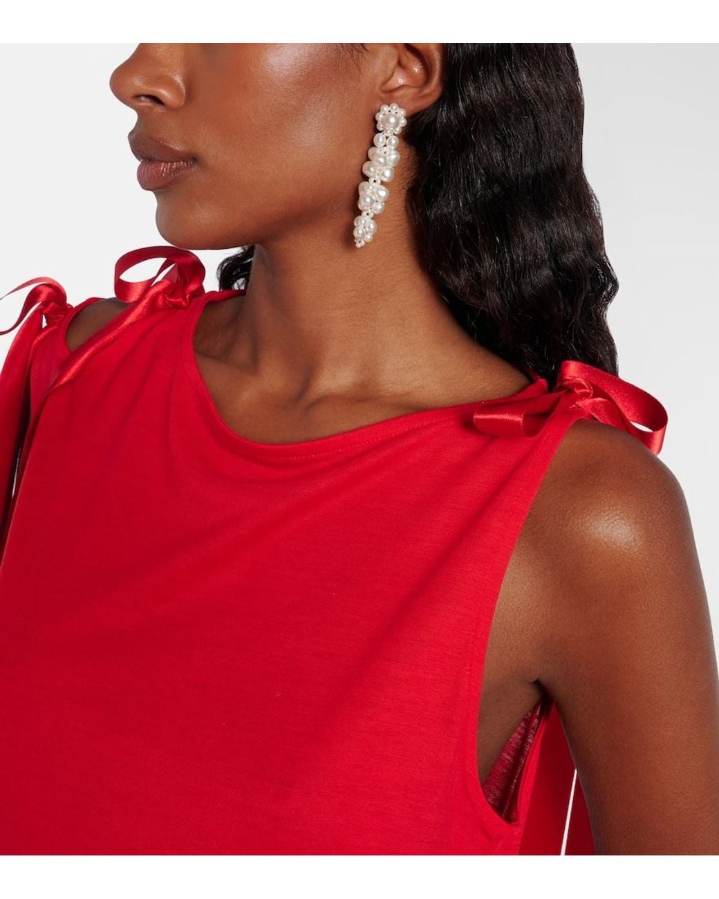 Pendientes Drip Con Perlas Sinteticas Simone Rocha de color White