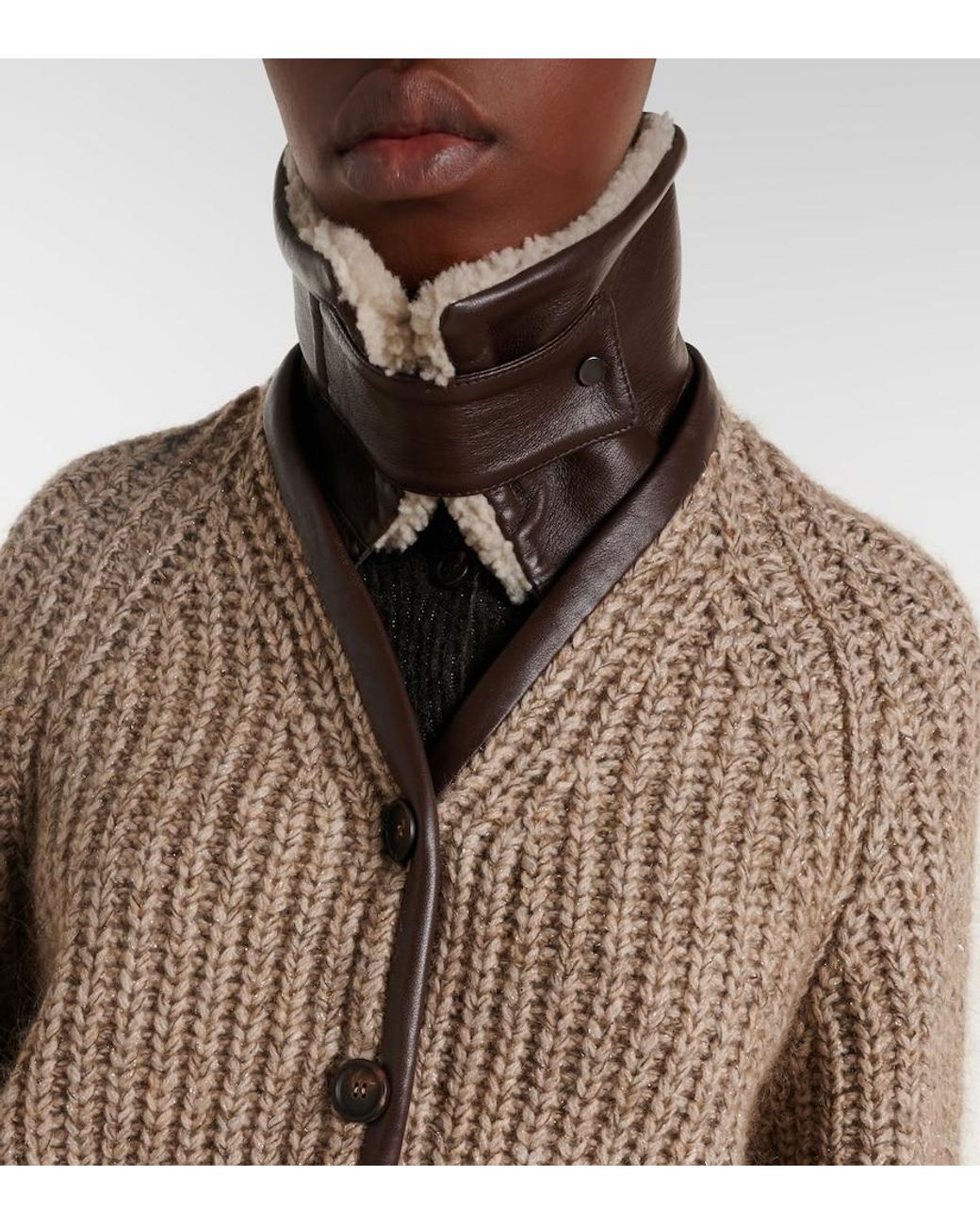 Brunello Cucinelli Brown Cashmere, Mohair, And Wool-Blend Jacket
