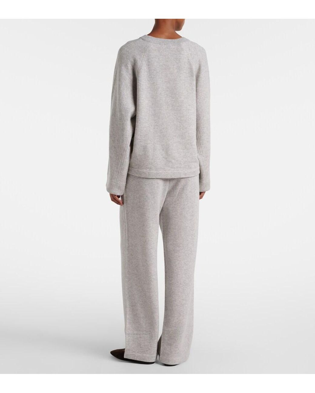 Max Mara Gray Laude Cashmere And Wool Sweatpants