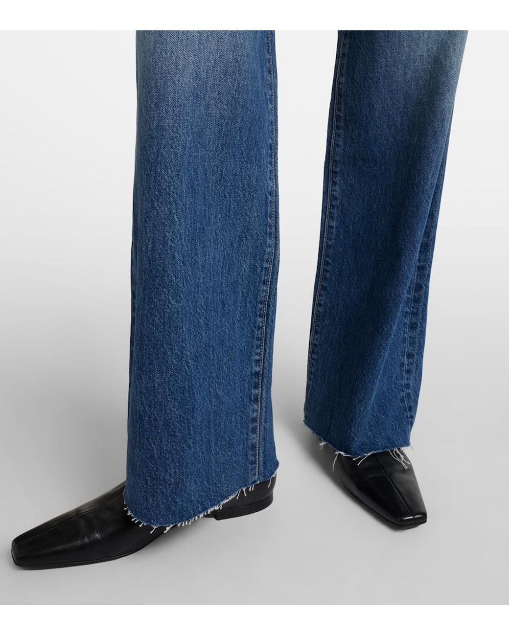 SLVRLAKE Denim Blue Grace Faded Wide-Leg Jeans