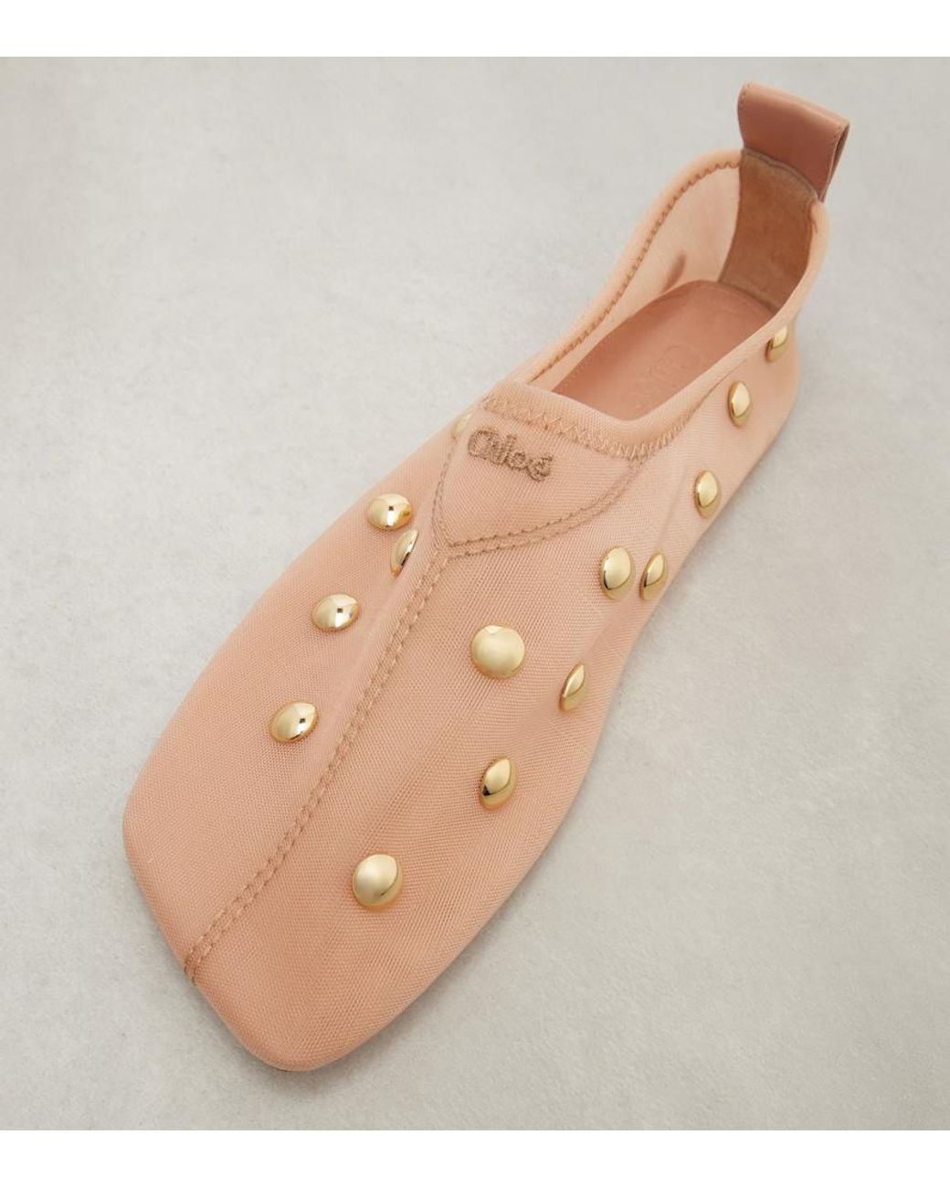Chloé Pink Rita Studded Mesh Flats