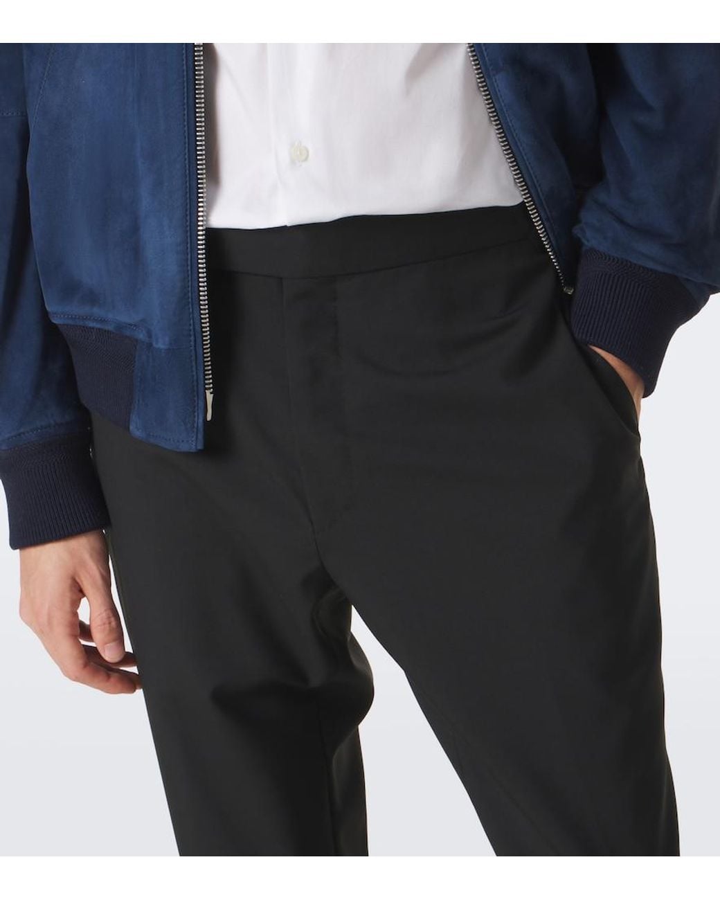 Tom Ford Black Shelton Wool Slim Pants for men