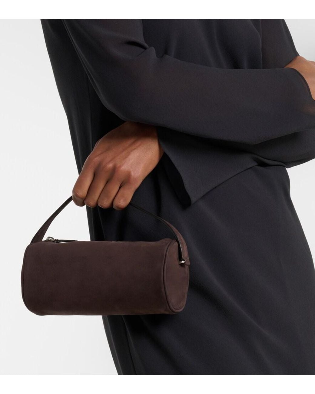 The Row Brown Tote Bag Round 90S Aus Veloursleder