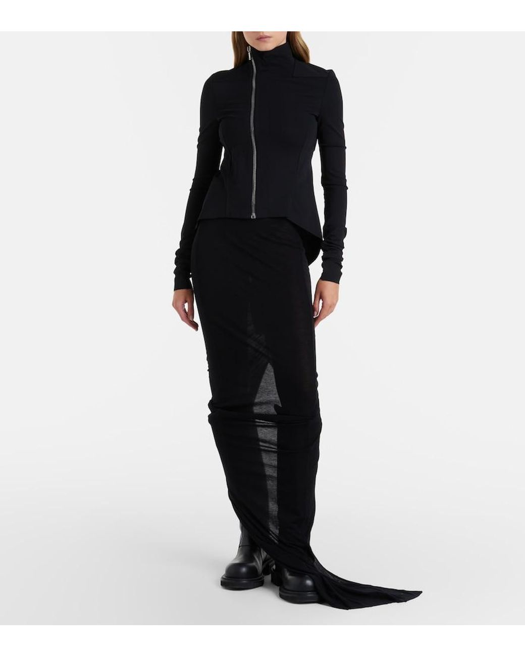 Rick Owens Blue Naska Gary Biker Jacket