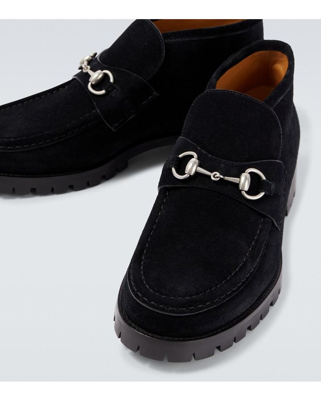 Gucci Horsebit Suede Ankle Boots in Black for Men | Lyst