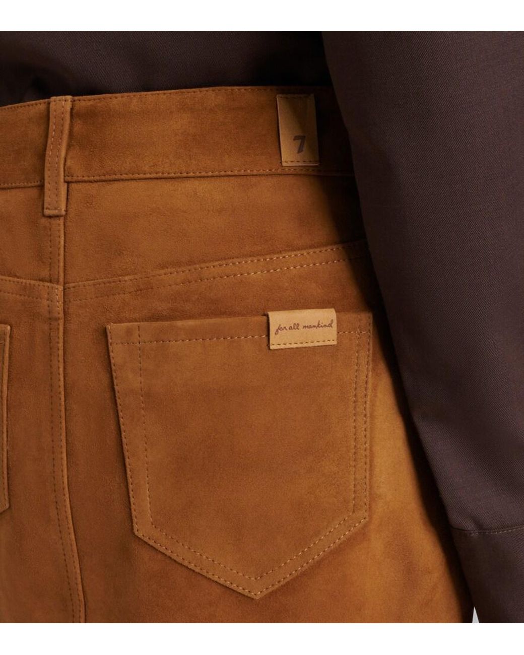 7 For All Mankind Brown Cherry Suede Miniskirt