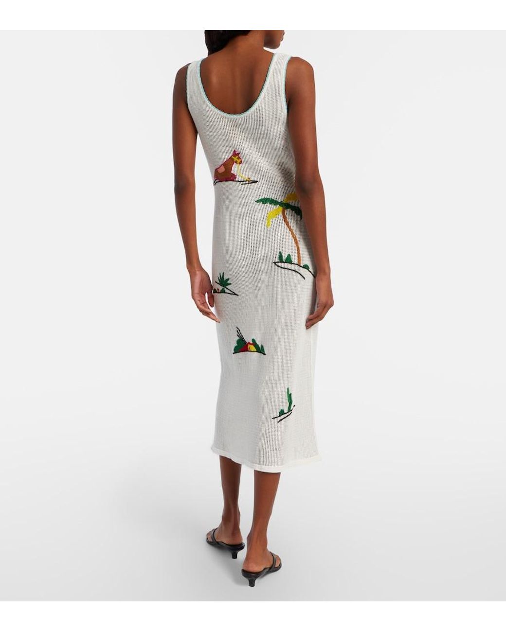Staud White Luma Embroidered Cotton Beach Cover-Up