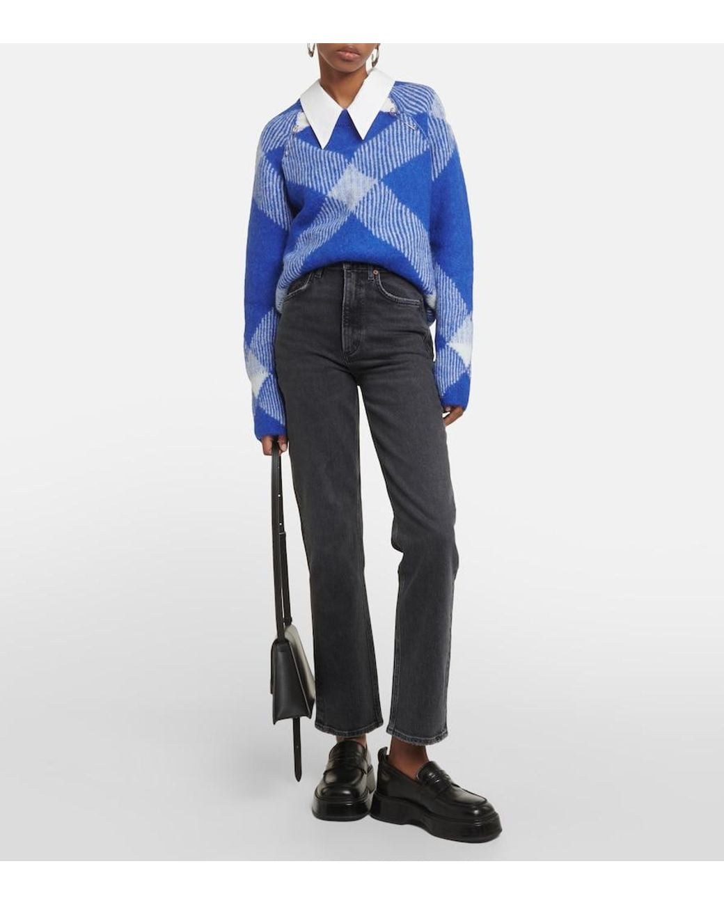 Agolde Gray Stovepipe High-Rise Slim Jeans