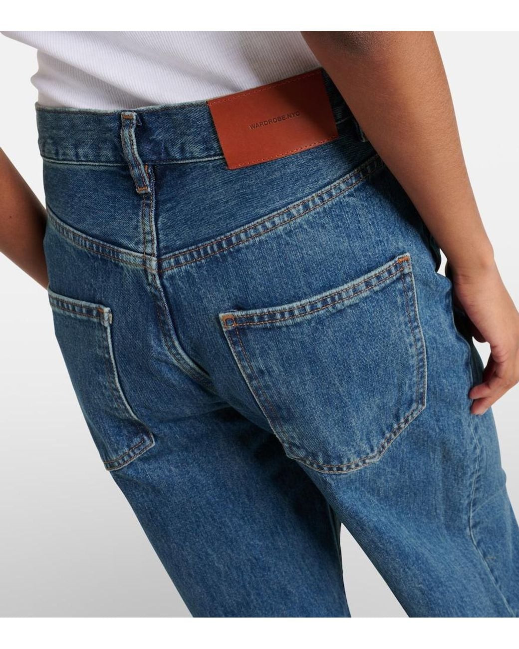 Wardrobe NYC Blue High-Rise Straight Jeans