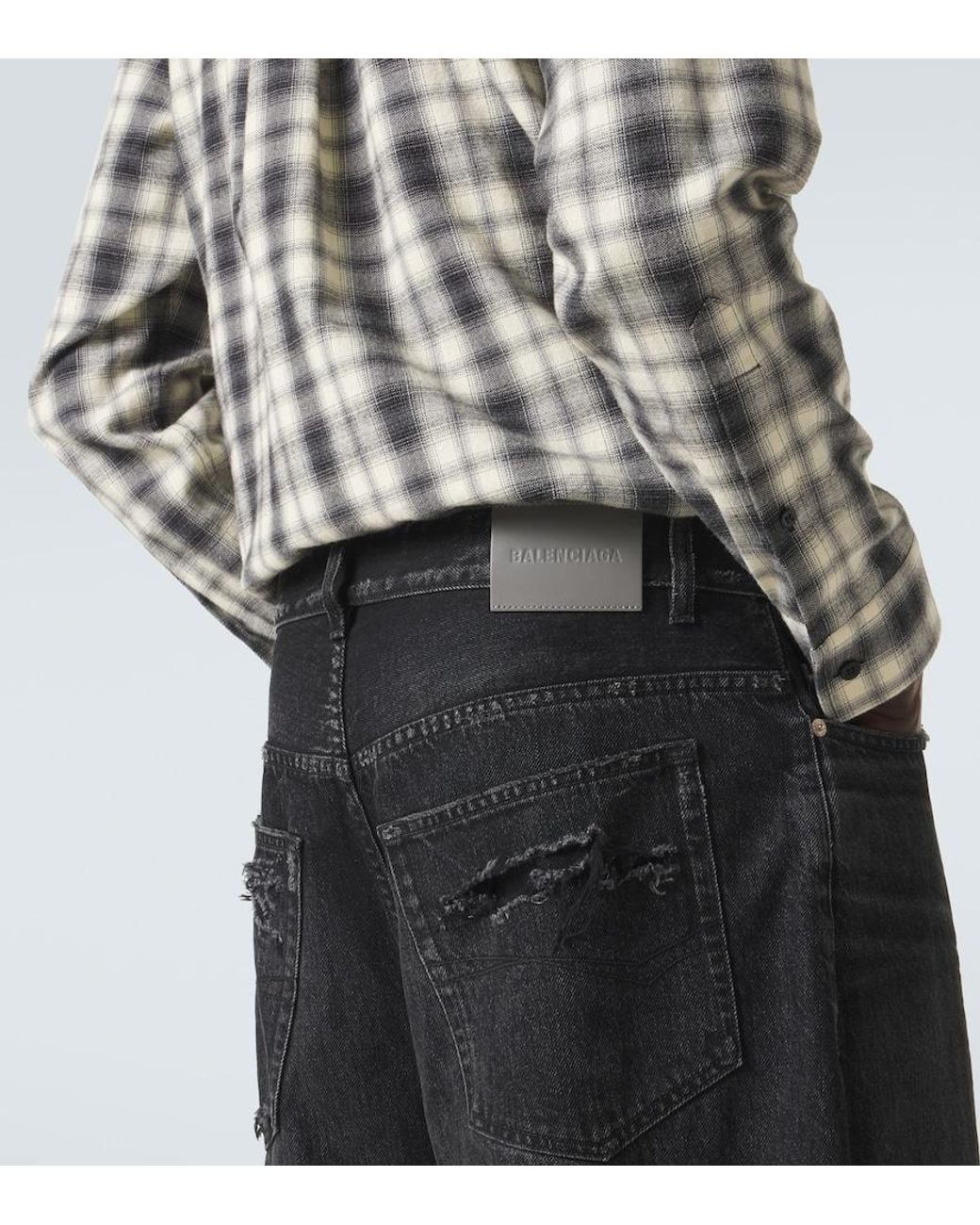 Balenciaga Black Barrel-Leg Jeans for men