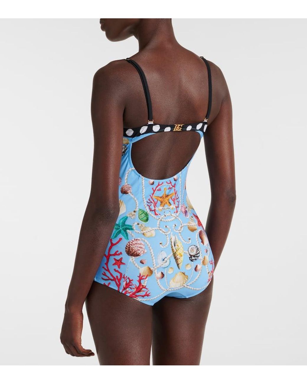 Dolce & Gabbana Capri Printed Swimsuit in Blue | Lyst