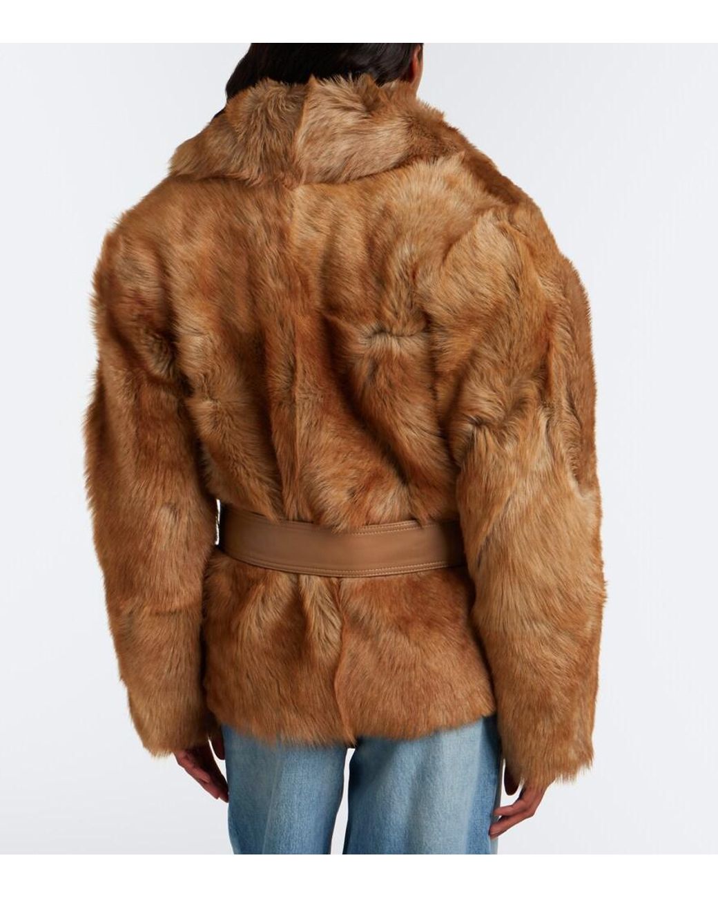 Zimmermann Brown Valiant Belted Shearling Jacket