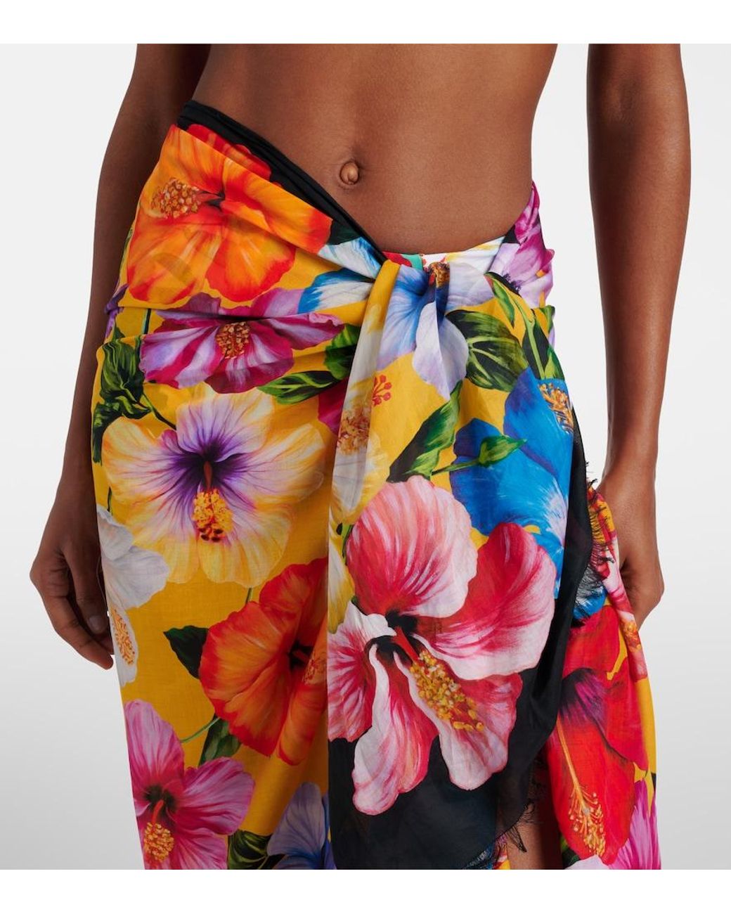 Dolce & Gabbana Multicolor Floral Cotton Beach Cover-Up