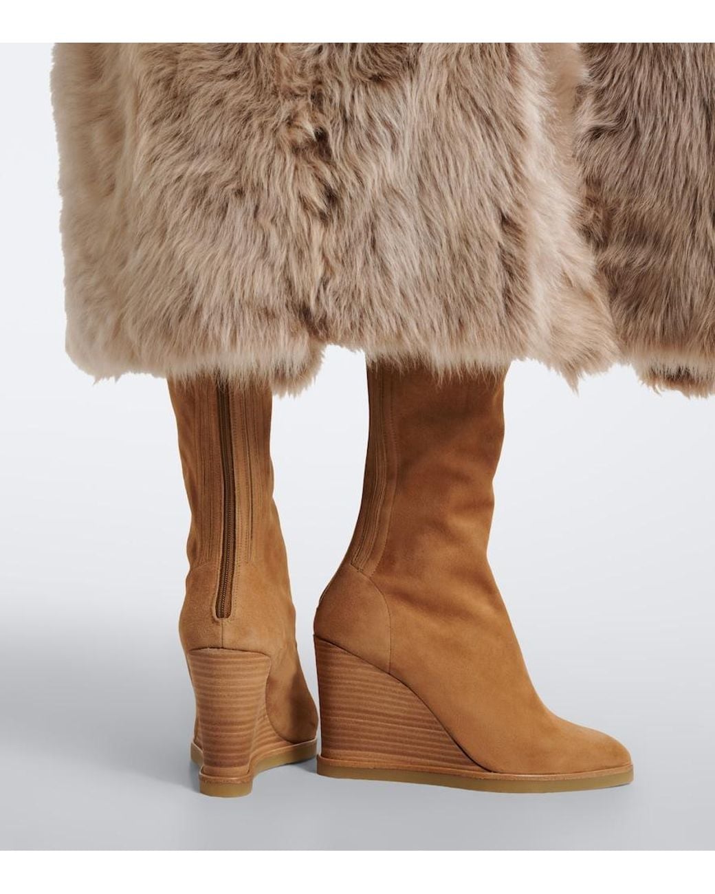 Aquazzura Brown Saint Honore Suede Knee-High Boots