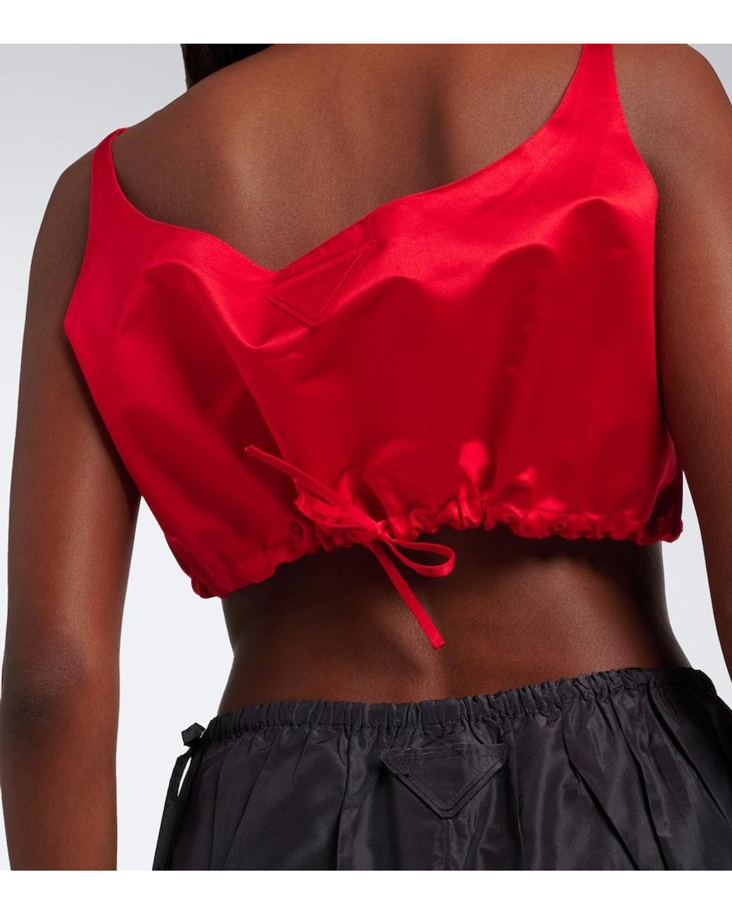 Prada Red Silk Duchesse Crop Top