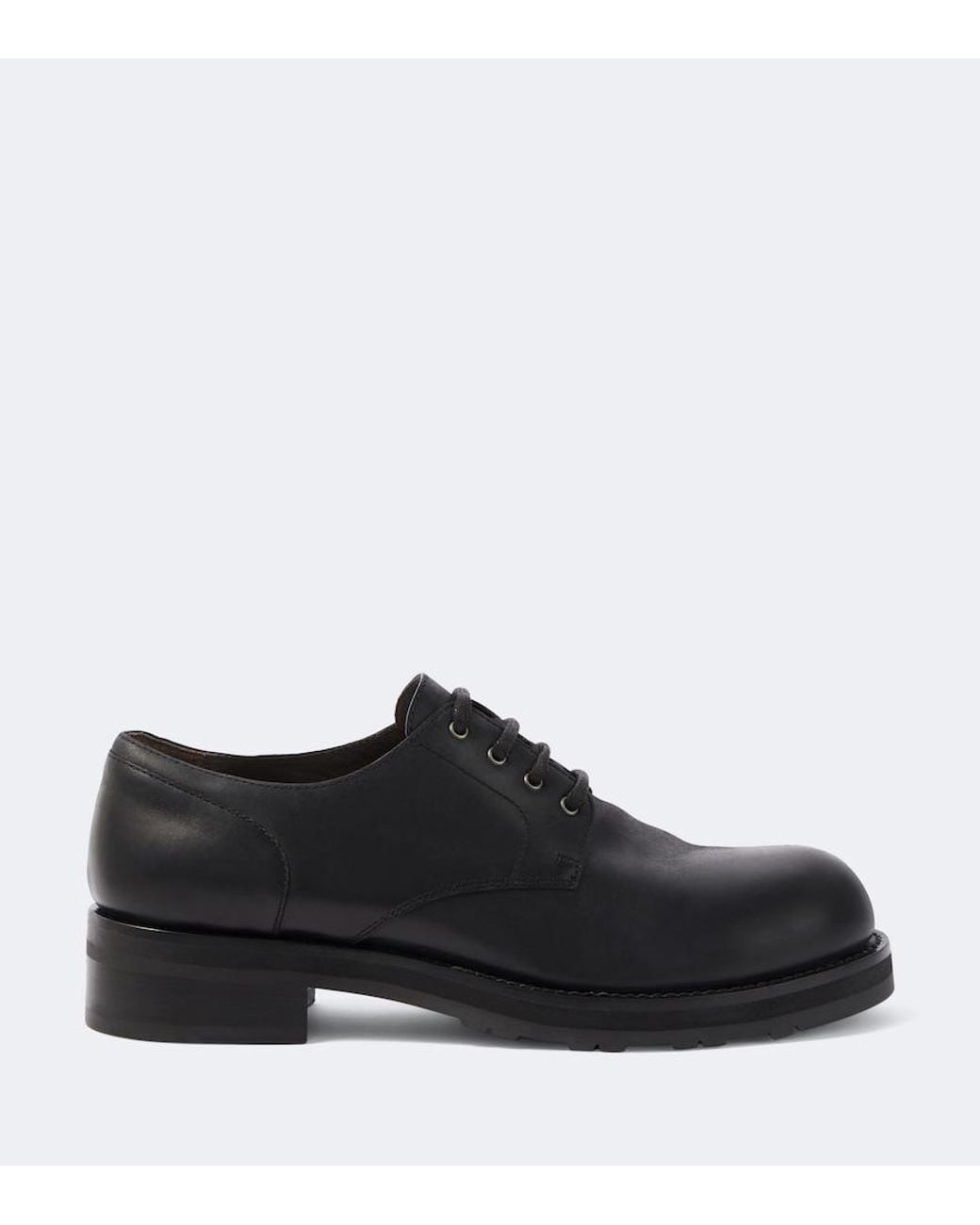 The Row Black Leather Derby Shoes for men