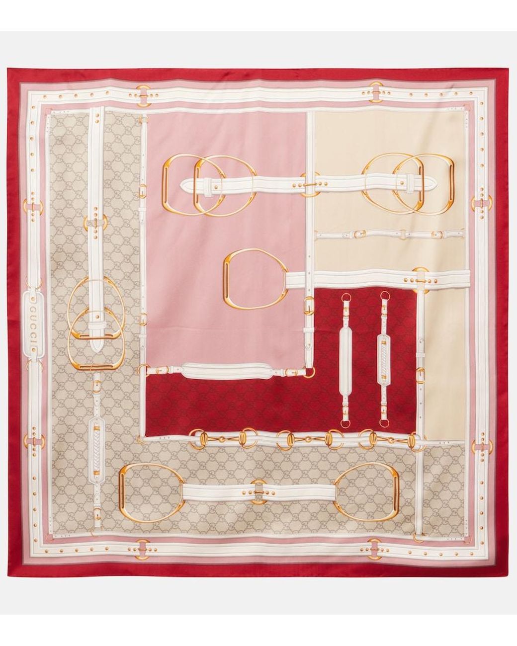 Gucci Natural Printed Silk Twill Carré