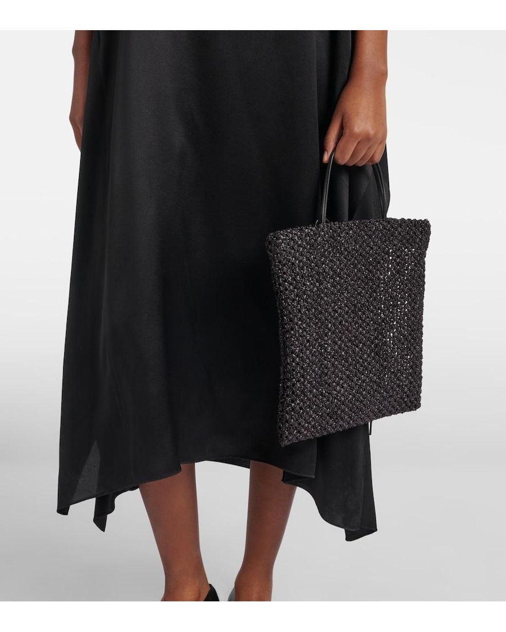 The Row Black Barn Small Raffia Tote Bag